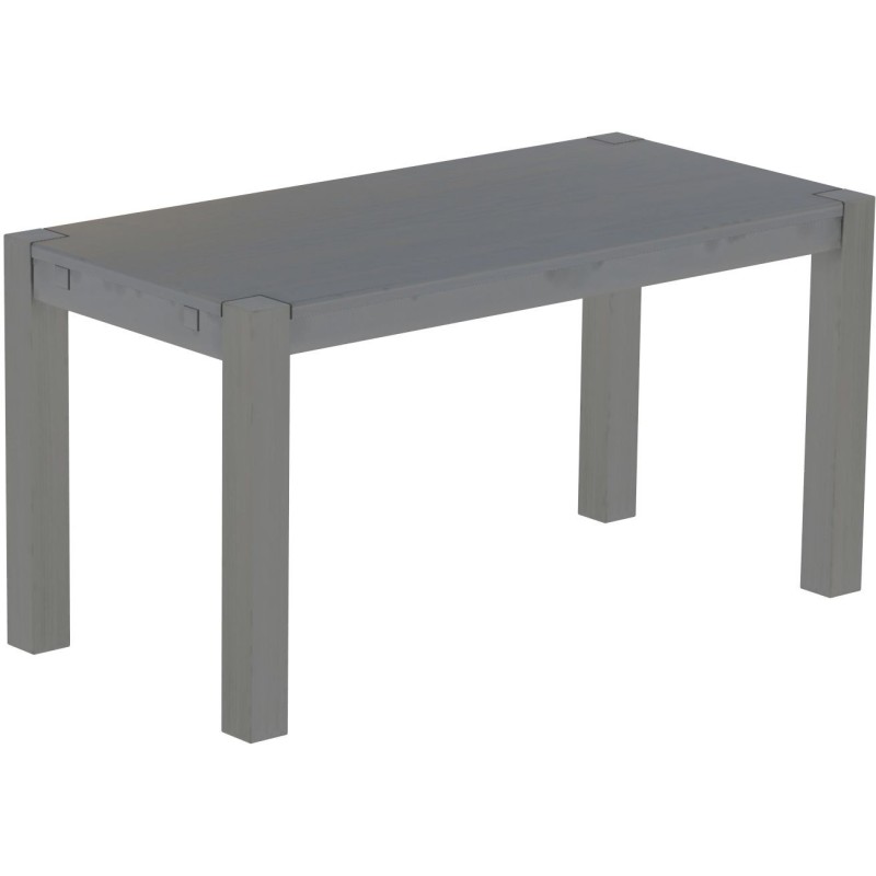 Esstisch 150x73 Rio Kanto Seidengrau massiver Pinien Holztisch - vorgerichtet für Ansteckplatten - Tisch ausziehbar