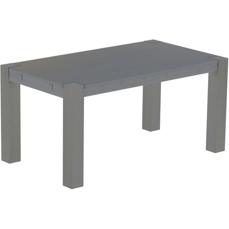 Esstisch 160x90 Rio Kanto Seidengrau massiver Pinien Holztisch - vorgerichtet für Ansteckplatten - Tisch ausziehbar