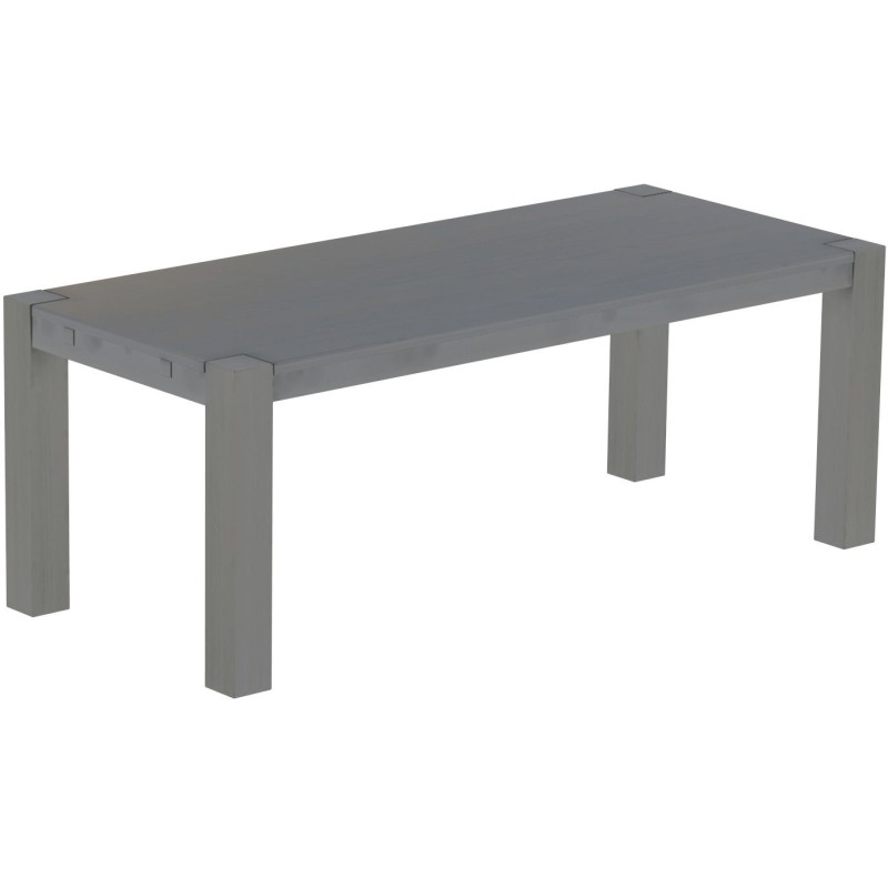Esstisch 208x90 Rio Kanto Seidengrau massiver Pinien Holztisch - vorgerichtet für Ansteckplatten - Tisch ausziehbar