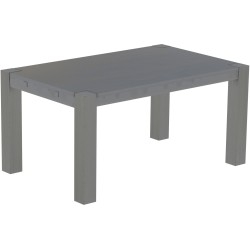 Esstisch 160x100 Rio Kanto Seidengrau massiver Pinien Holztisch - vorgerichtet für Ansteckplatten - Tisch ausziehbar