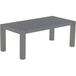Esstisch 200x100 Rio Kanto Seidengrau massiver Pinien Holztisch - vorgerichtet für Ansteckplatten - Tisch ausziehbar