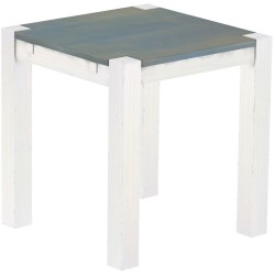 Esstisch 73x73 Rio Kanto Taubengrau Weiss massiver Pinien Holztisch - vorgerichtet für Ansteckplatten - Tisch ausziehbar