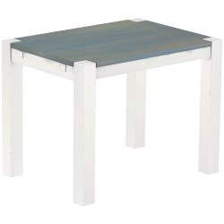 Esstisch 100x73 Rio Kanto Taubengrau Weiss massiver Pinien Holztisch - vorgerichtet für Ansteckplatten - Tisch ausziehbar