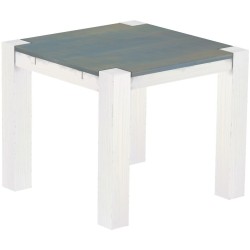 Esstisch 90x90 Rio Kanto Taubengrau Weiss massiver Pinien Holztisch - vorgerichtet für Ansteckplatten - Tisch ausziehbar