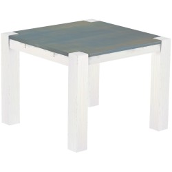 Esstisch 100x100 Rio Kanto Taubengrau Weiss massiver Pinien Holztisch - vorgerichtet für Ansteckplatten - Tisch ausziehbar