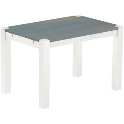 Esstisch 120x80 Rio Kanto Taubengrau Weiss massiver Pinien Holztisch - vorgerichtet für Ansteckplatten - Tisch ausziehbar