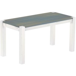 Esstisch 150x73 Rio Kanto Taubengrau Weiss massiver Pinien Holztisch - vorgerichtet für Ansteckplatten - Tisch ausziehbar