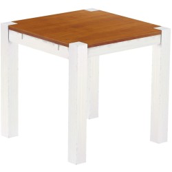 Esstisch 80x80 Rio Kanto Kirschbaum Weiss massiver Pinien Holztisch - vorgerichtet für Ansteckplatten - Tisch ausziehbar