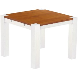 Esstisch 100x100 Rio Kanto Kirschbaum Weiss massiver Pinien Holztisch - vorgerichtet für Ansteckplatten - Tisch ausziehbar