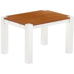 Esstisch 120x90 Rio Kanto Kirschbaum Weiss massiver Pinien Holztisch - vorgerichtet für Ansteckplatten - Tisch ausziehbar