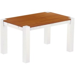 Esstisch 140x90 Rio Kanto Kirschbaum Weiss massiver Pinien Holztisch - vorgerichtet für Ansteckplatten - Tisch ausziehbar