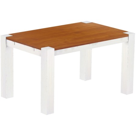 Esstisch 140x90 Rio Kanto Kirschbaum Weiss massiver Pinien Holztisch - vorgerichtet für Ansteckplatten - Tisch ausziehbar