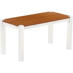 Esstisch 150x73 Rio Kanto Kirschbaum Weiss massiver Pinien Holztisch - vorgerichtet für Ansteckplatten - Tisch ausziehbar
