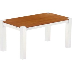 Esstisch 160x90 Rio Kanto Kirschbaum Weiss massiver Pinien Holztisch - vorgerichtet für Ansteckplatten - Tisch ausziehbar