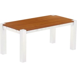 Esstisch 180x90 Rio Kanto Kirschbaum Weiss massiver Pinien Holztisch - vorgerichtet für Ansteckplatten - Tisch ausziehbar