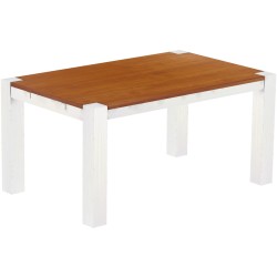 Esstisch 160x100 Rio Kanto Kirschbaum Weiss massiver Pinien Holztisch - vorgerichtet für Ansteckplatten - Tisch ausziehbar