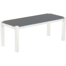 Esstisch 200x80 Rio Kanto Seidengrau Weiss massiver Pinien Holztisch - vorgerichtet für Ansteckplatten - Tisch ausziehbar