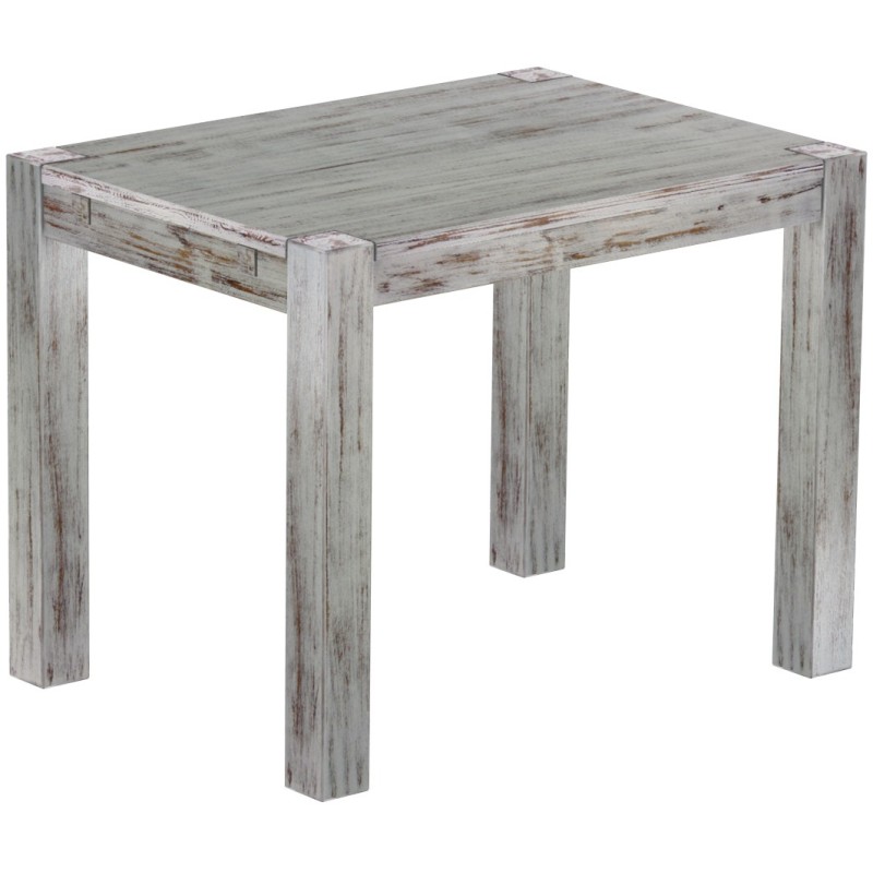 Esstisch 100x73 Rio Kanto Shabby Eiche massiver Pinien Holztisch - vorgerichtet für Ansteckplatten - Tisch ausziehbar