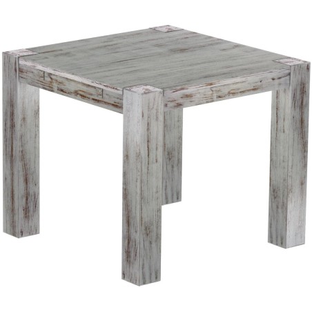 Esstisch 90x90 Rio Kanto Shabby Eiche massiver Pinien Holztisch - vorgerichtet für Ansteckplatten - Tisch ausziehbar