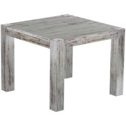 Esstisch 100x100 Rio Kanto Shabby Eiche massiver Pinien Holztisch - vorgerichtet für Ansteckplatten - Tisch ausziehbar