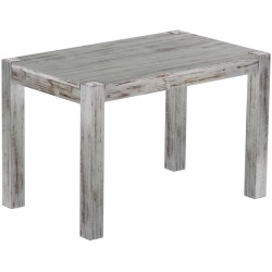 Esstisch 120x73 Rio Kanto Shabby Eiche massiver Pinien Holztisch - vorgerichtet für Ansteckplatten - Tisch ausziehbar