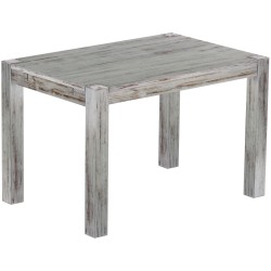 Esstisch 120x80 Rio Kanto Shabby Eiche massiver Pinien Holztisch - vorgerichtet für Ansteckplatten - Tisch ausziehbar