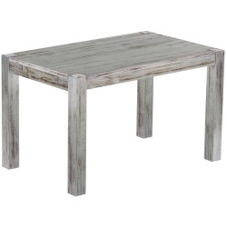 Esstisch 130x80 Rio Kanto Shabby Eiche massiver Pinien Holztisch - vorgerichtet für Ansteckplatten - Tisch ausziehbar
