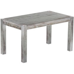 Esstisch 140x80 Rio Kanto Shabby Eiche massiver Pinien Holztisch - vorgerichtet für Ansteckplatten - Tisch ausziehbar