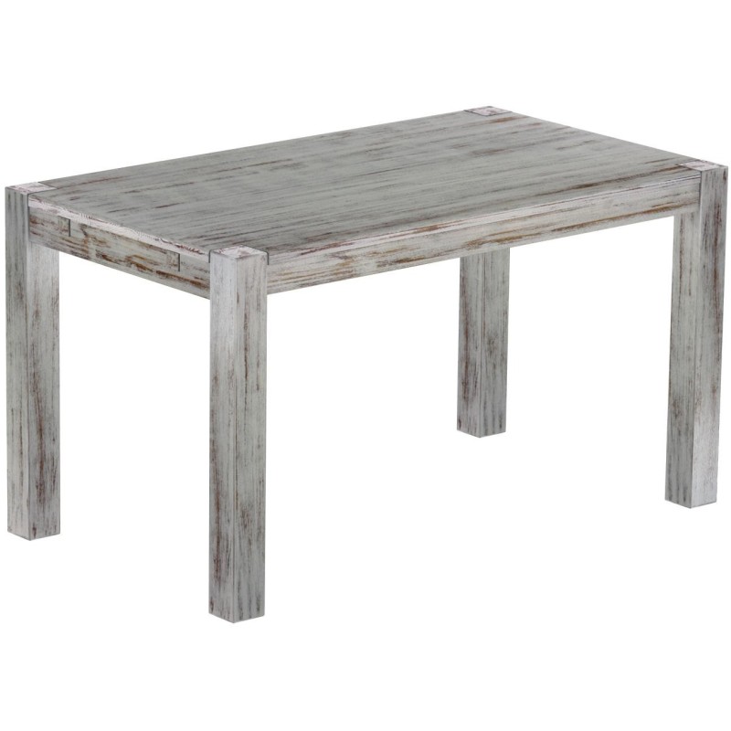 Esstisch 140x80 Rio Kanto Shabby Eiche massiver Pinien Holztisch - vorgerichtet für Ansteckplatten - Tisch ausziehbar