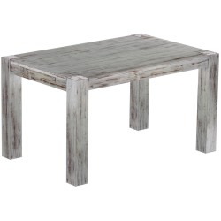 Esstisch 140x90 Rio Kanto Shabby Eiche massiver Pinien Holztisch - vorgerichtet für Ansteckplatten - Tisch ausziehbar