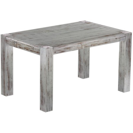 Esstisch 140x90 Rio Kanto Shabby Eiche massiver Pinien Holztisch - vorgerichtet für Ansteckplatten - Tisch ausziehbar