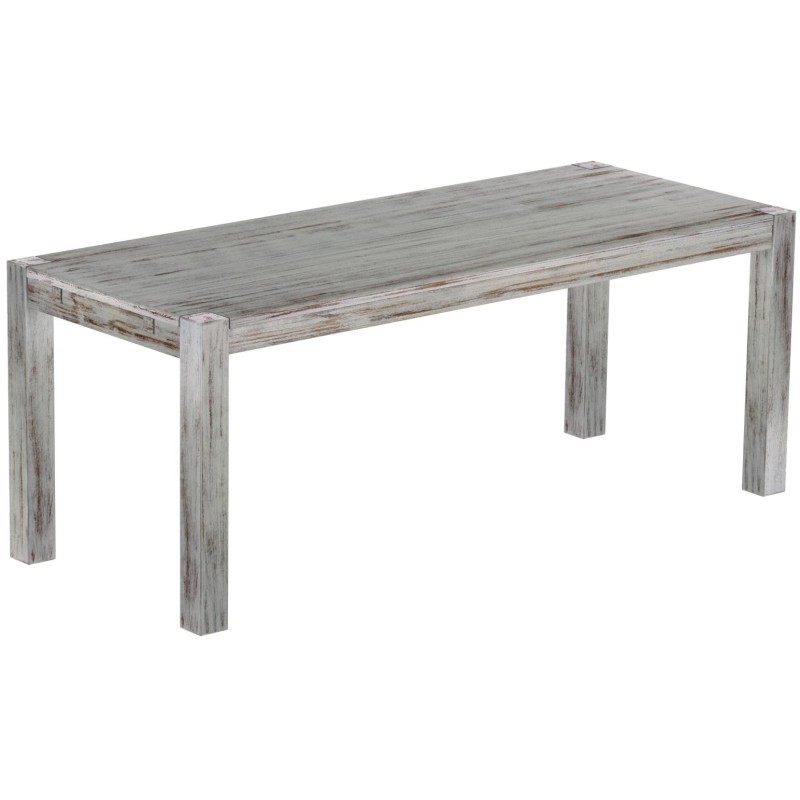 Esstisch 200x80 Rio Kanto Shabby Eiche massiver Pinien Holztisch - vorgerichtet für Ansteckplatten - Tisch ausziehbar