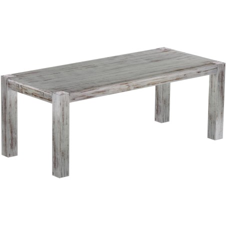 Esstisch 208x90 Rio Kanto Shabby Eiche massiver Pinien Holztisch - vorgerichtet für Ansteckplatten - Tisch ausziehbar