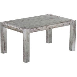 Esstisch 160x100 Rio Kanto Shabby Eiche massiver Pinien Holztisch - vorgerichtet für Ansteckplatten - Tisch ausziehbar