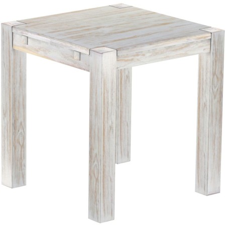 Esstisch 73x73 Rio Kanto Shabby Brasil massiver Pinien Holztisch - vorgerichtet für Ansteckplatten - Tisch ausziehbar