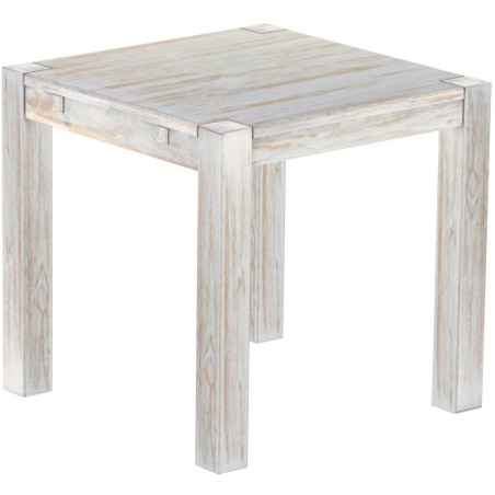 Esstisch 80x80 Rio Kanto Shabby Brasil massiver Pinien Holztisch - vorgerichtet für Ansteckplatten - Tisch ausziehbar