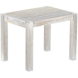 Esstisch 100x73 Rio Kanto Shabby Brasil massiver Pinien Holztisch - vorgerichtet für Ansteckplatten - Tisch ausziehbar