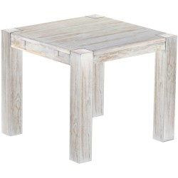 Esstisch 90x90 Rio Kanto Shabby Brasil massiver Pinien Holztisch - vorgerichtet für Ansteckplatten - Tisch ausziehbar