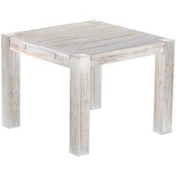 Esstisch 100x100 Rio Kanto Shabby Brasil massiver Pinien Holztisch - vorgerichtet für Ansteckplatten - Tisch ausziehbar