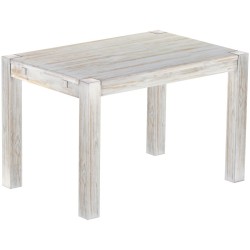 Esstisch 120x80 Rio Kanto Shabby Brasil massiver Pinien Holztisch - vorgerichtet für Ansteckplatten - Tisch ausziehbar