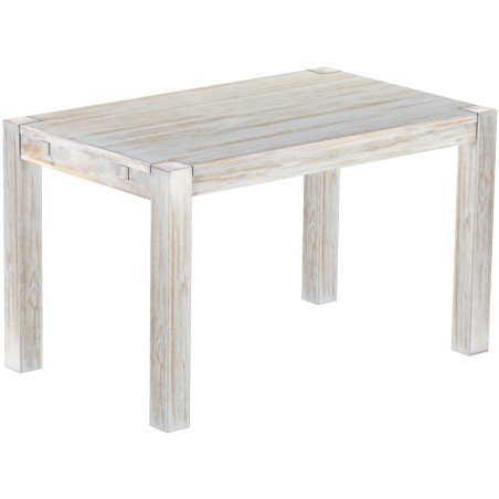 Esstisch 130x80 Rio Kanto Shabby Brasil massiver Pinien Holztisch - vorgerichtet für Ansteckplatten - Tisch ausziehbar