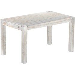 Esstisch 140x80 Rio Kanto Shabby Brasil massiver Pinien Holztisch - vorgerichtet für Ansteckplatten - Tisch ausziehbar