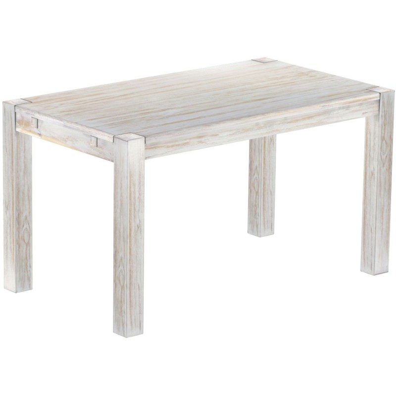 Esstisch 140x80 Rio Kanto Shabby Brasil massiver Pinien Holztisch - vorgerichtet für Ansteckplatten - Tisch ausziehbar