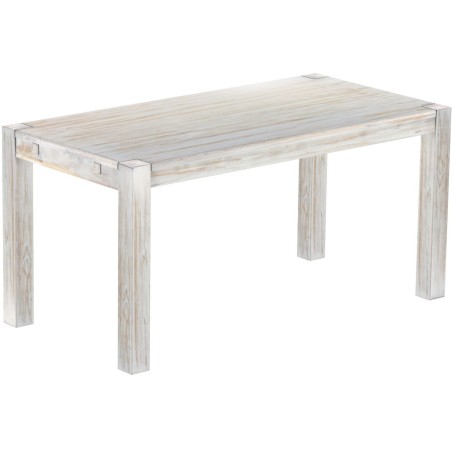 Esstisch 160x80 Rio Kanto Shabby Brasil massiver Pinien Holztisch - vorgerichtet für Ansteckplatten - Tisch ausziehbar