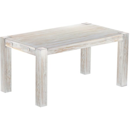 Esstisch 160x90 Rio Kanto Shabby Brasil massiver Pinien Holztisch - vorgerichtet für Ansteckplatten - Tisch ausziehbar