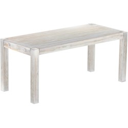 Esstisch 180x80 Rio Kanto Shabby Brasil massiver Pinien Holztisch - vorgerichtet für Ansteckplatten - Tisch ausziehbar
