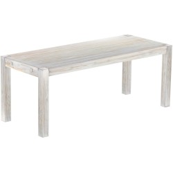 Esstisch 200x80 Rio Kanto Shabby Brasil massiver Pinien Holztisch - vorgerichtet für Ansteckplatten - Tisch ausziehbar