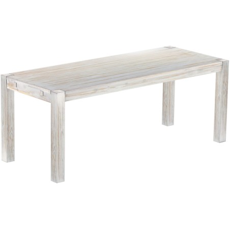 Esstisch 200x80 Rio Kanto Shabby Brasil massiver Pinien Holztisch - vorgerichtet für Ansteckplatten - Tisch ausziehbar
