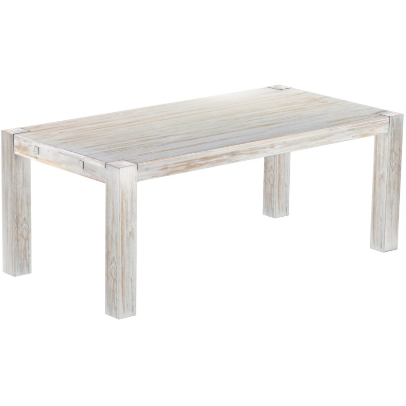 Esstisch 200x100 Rio Kanto Shabby Brasil massiver Pinien Holztisch - vorgerichtet für Ansteckplatten - Tisch ausziehbar