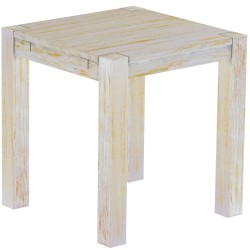 Esstisch 73x73 Rio Kanto Shabby Honig massiver Pinien Holztisch - vorgerichtet für Ansteckplatten - Tisch ausziehbar